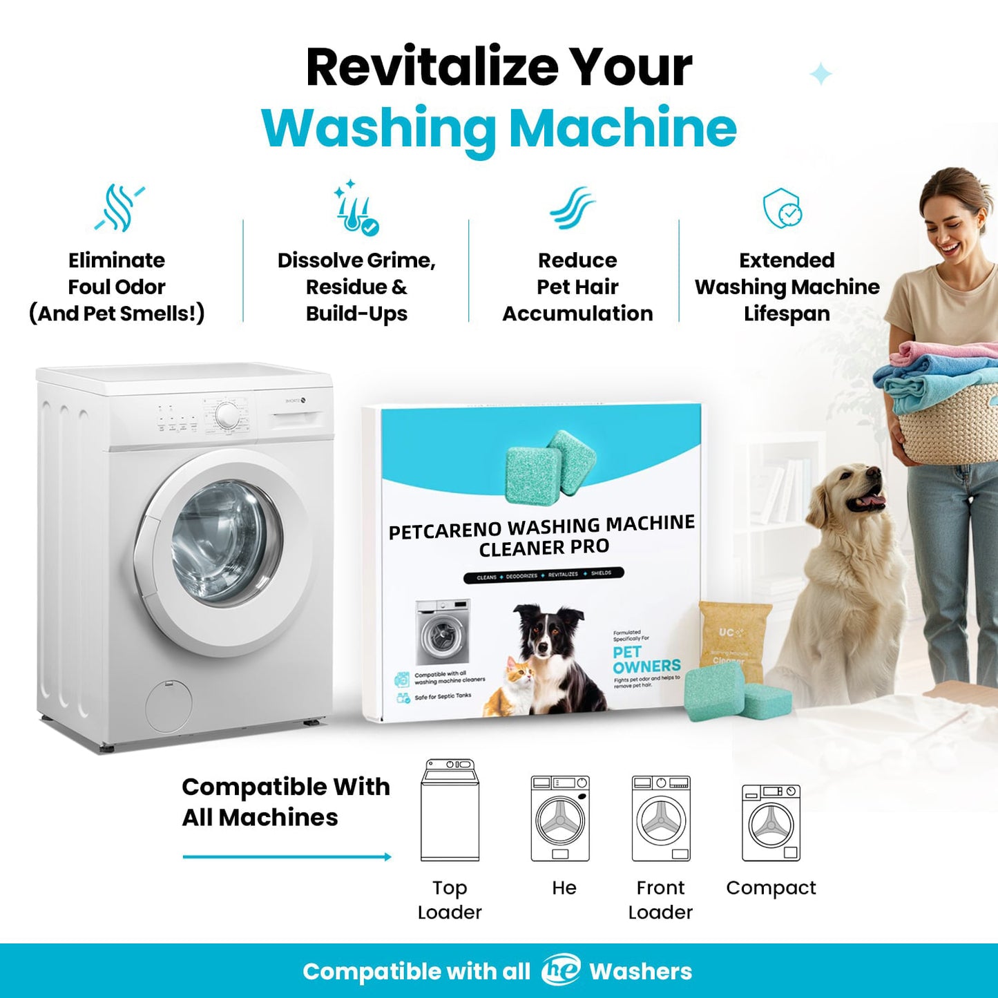 Petcareno Washing Machine Cleaner
