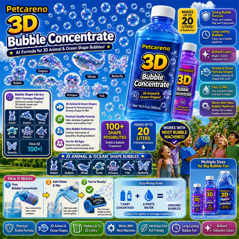 Petcareno® Super 3D Bubble Concentrate —— Animal & Ocean Fantasy Theme