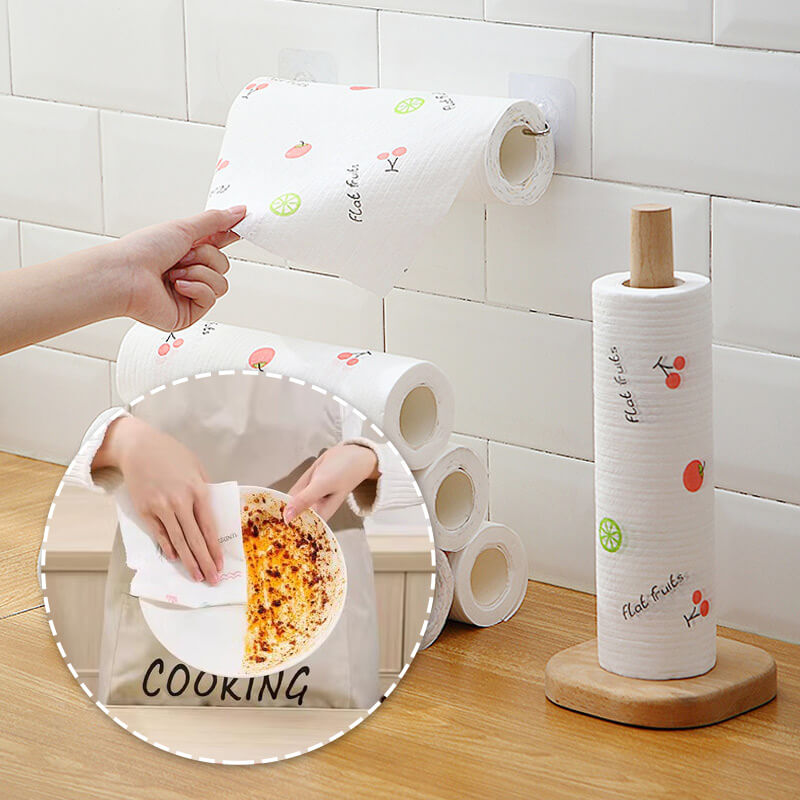 50Pcs Per Roll Reusable Cleaning Lazy Rags, Washable Kitchen Dish Towels & Multi-Purpose Wiping Cloths