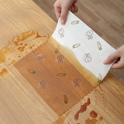50Pcs Per Roll Reusable Cleaning Lazy Rags, Washable Kitchen Dish Towels & Multi-Purpose Wiping Cloths